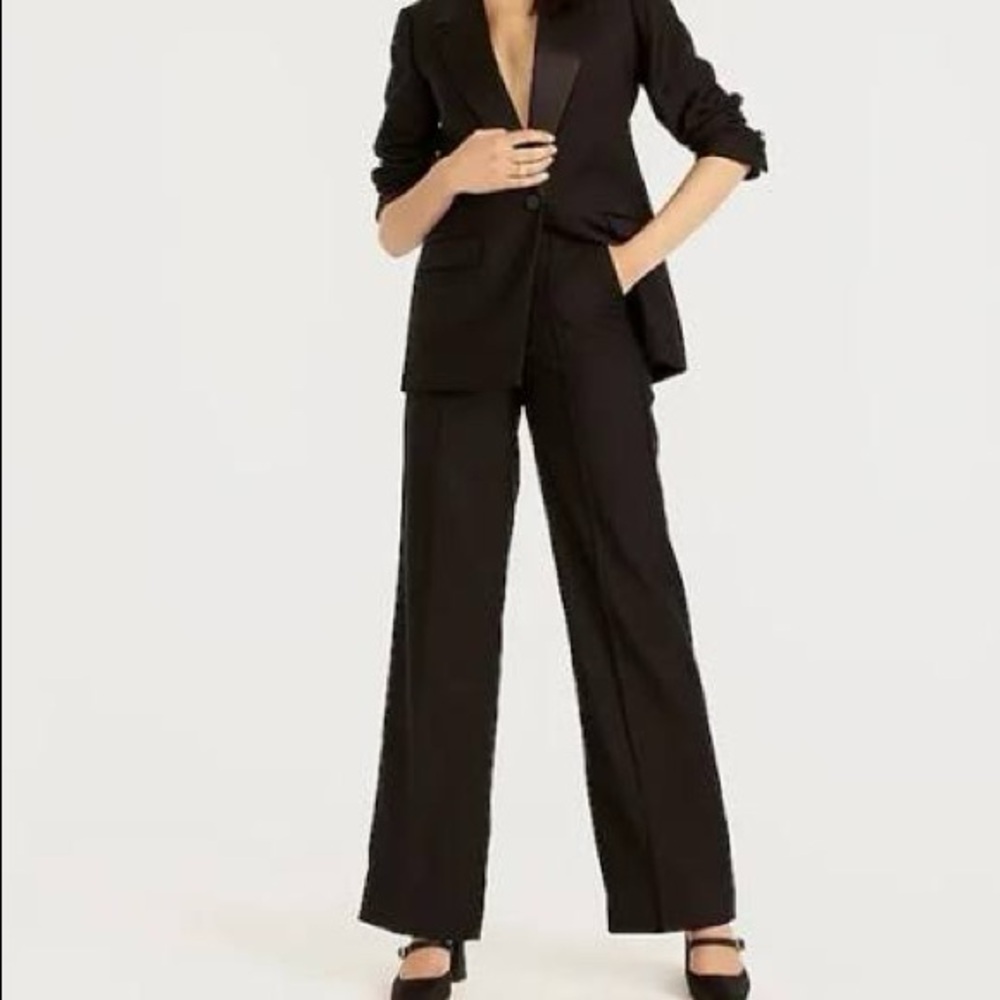 J. Crew 100% wool Wide-Leg Tuxedo Pants in Italian wool